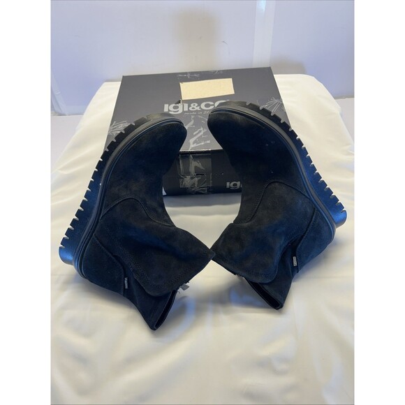 Igi & Co Goretex Suede Winter Booties Black Women SZ 8 New in Box - Picture 4 of 9